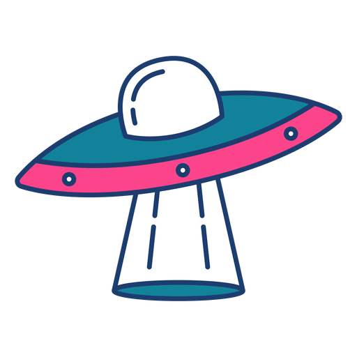 Colorful ufo stroke PNG Design