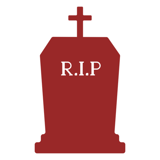 Cross rip gravestone silhouette PNG Design