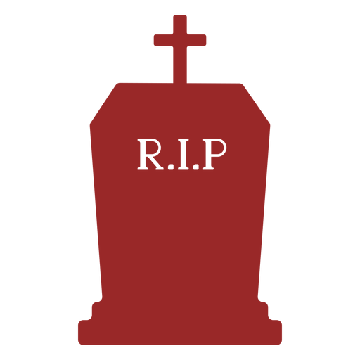 Silueta de lápida cruzada rip Diseño PNG