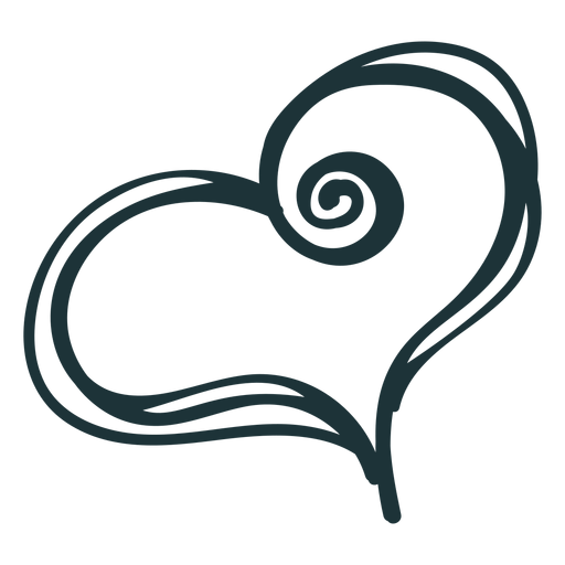 Cute curl stroke heart PNG Design