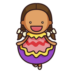 Cute Mexican Dancer Female Character PNG & SVG Design For T-Shirts