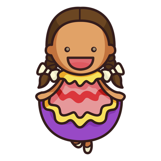 Cute mexican dancer female character PNG Design