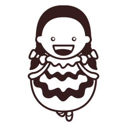 Netter weiblicher Charakterstrich der mexikanischen Tänzerin PNG-Design