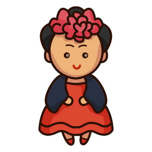 Cute mexican female dancer character PNG Design