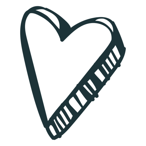 Doodle de trazo de corazón 3d Diseño PNG