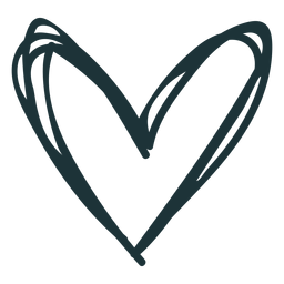 Doodle trazo corazón lindo Diseño PNG