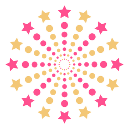 Puntos estrellas colorido trazo de fuegos artificiales Diseño PNG