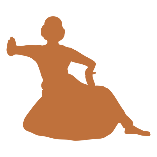 Female indian dancer silhouette PNG Design