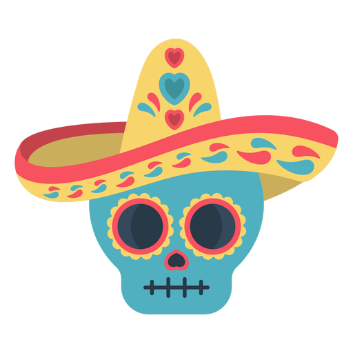 Flat calavera skull colorful - Transparent PNG & SVG vector file