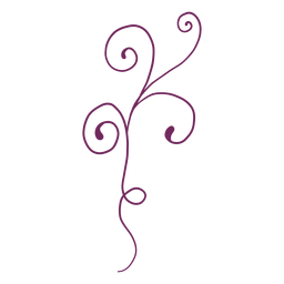 Traço de ornamento floral espiralado Desenho PNG