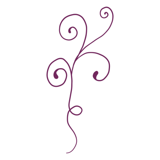 Floral swirling ornament stroke PNG Design
