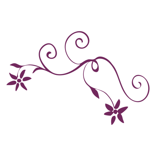 Flower swirling ornament stroke PNG Design