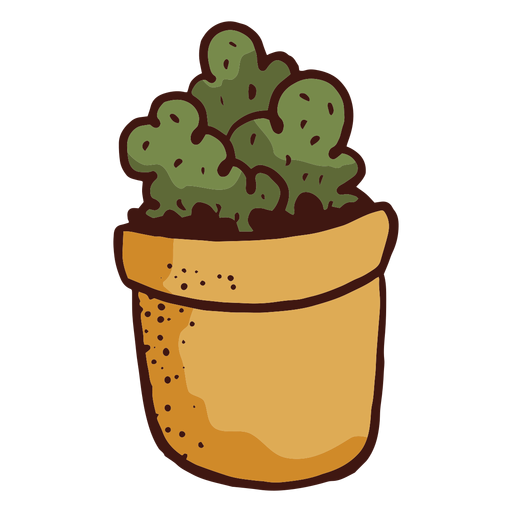 Flowerpot cactus plant illustration