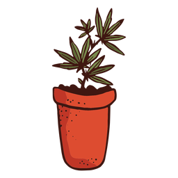 Ilustração de planta de cannabis em vaso Desenho PNG