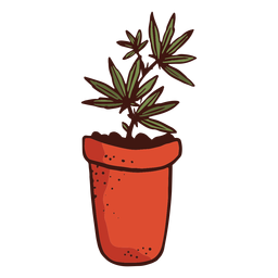 Ilustración de planta de cannabis maceta