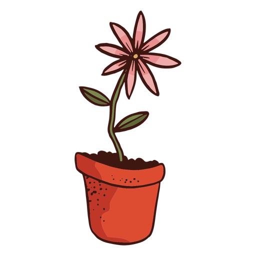 Flowerpot flower plant illustration