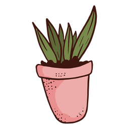 Ilustración de planta herbácea de maceta