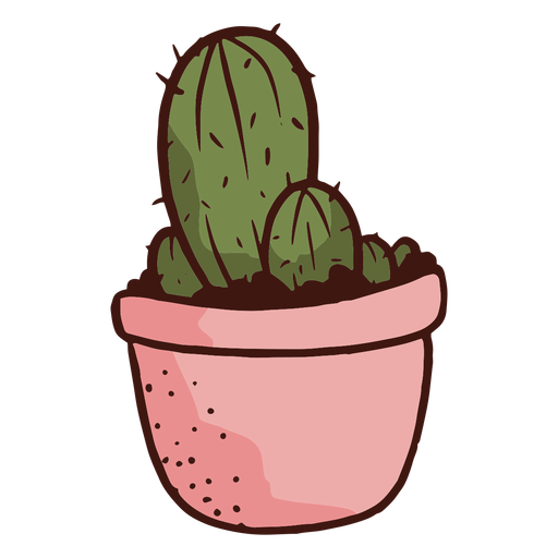Flowerpot plant cactus illustration