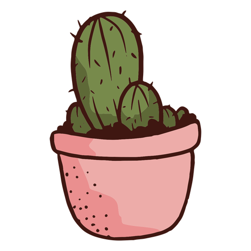 Design PNG E SVG De Ilustração De Cacto Em Vaso De Flores Para Camisetas