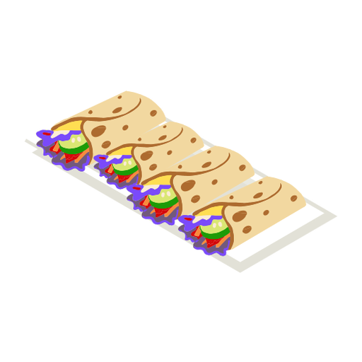 Essen lecker Taco isometrisch PNG-Design