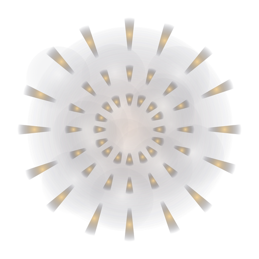 Fogos de artifício gradiente com fagulhas de 3 anéis de espessura Desenho PNG