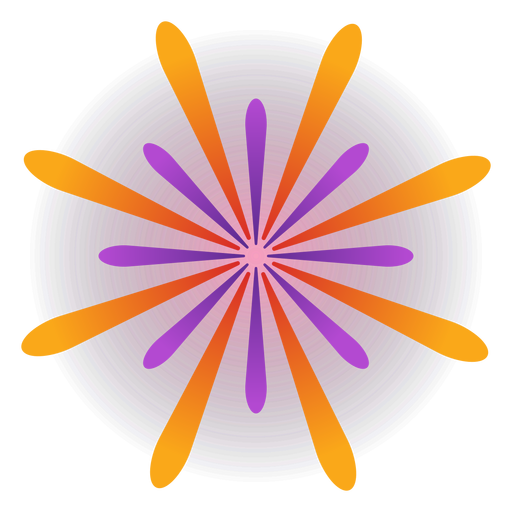 Farbverlauf orange violettes Feuerwerk PNG-Design