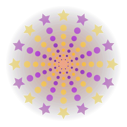 Gradiente púrpura amarillo chispas puntos fuegos artificiales Diseño PNG