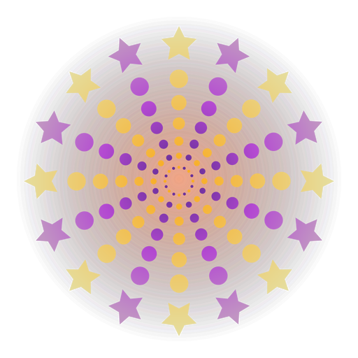 Farbverlauf lila gelbe Funken Punkte Feuerwerk PNG-Design