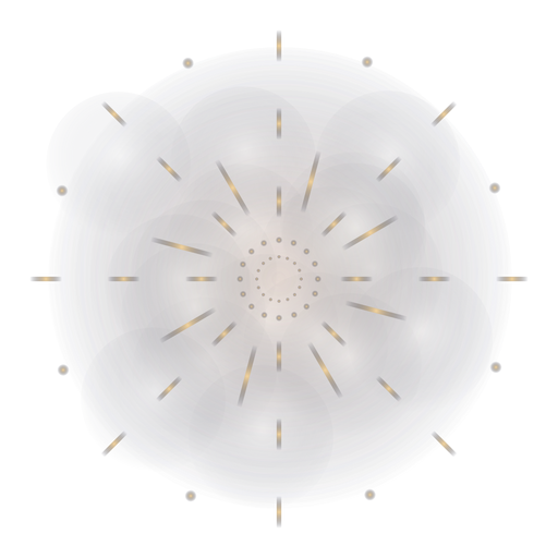 Symmetrisches Feuerwerk mit Farbverlauf PNG-Design