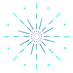 Gradient turquoise firework stroke PNG Design