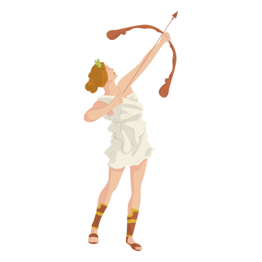 Artemis deusa grega colorida Desenho PNG