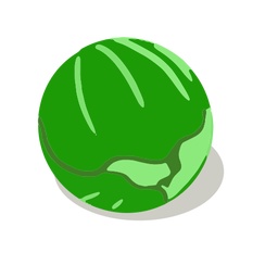 Isométrica de repollo verde Diseño PNG