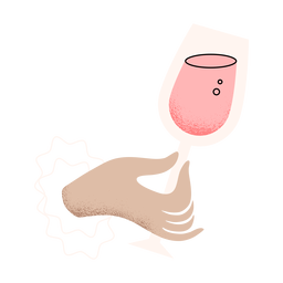 Mano sosteniendo una copa de vino Diseño PNG