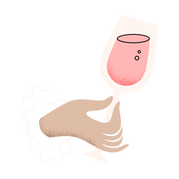 Mão segurando uma taça de vinho