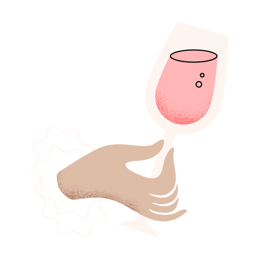 Hand holding wine glass PNG Design