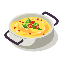 Gesunder Polentatopf isometrisch PNG-Design