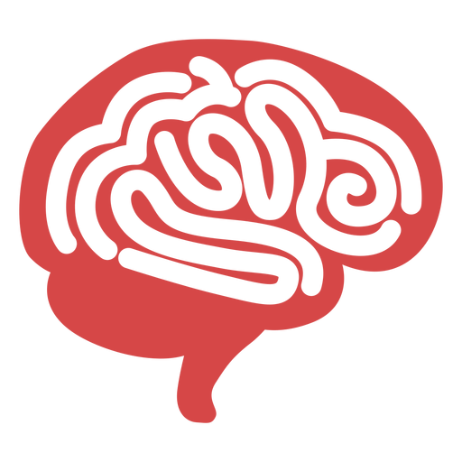 Silhueta vermelha do cérebro humano Desenho PNG