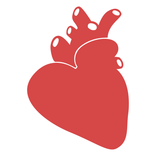 Rote Silhouette des menschlichen Herzens PNG-Design