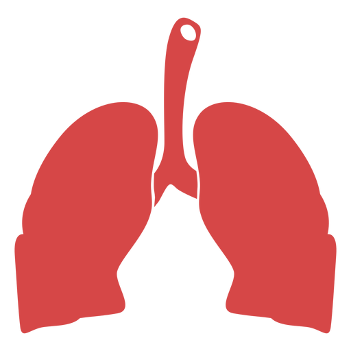 Rote Silhouette der menschlichen Lunge PNG-Design