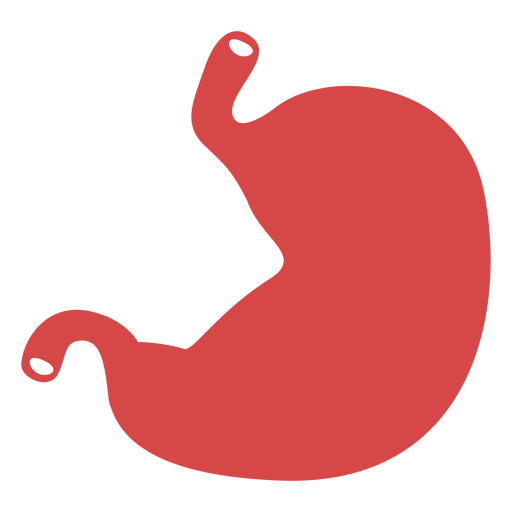 Rote Silhouette des menschlichen Magens PNG-Design