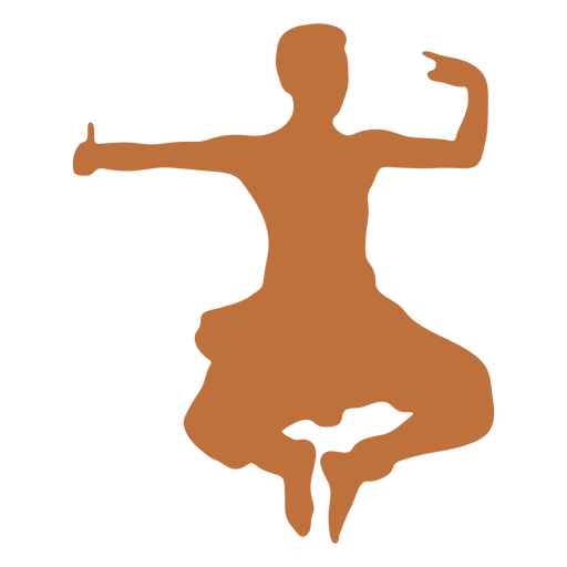 Indian male dancer silhouette PNG Design