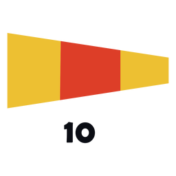 Bandera de señal marítima internacional 10 plana Transparent PNG