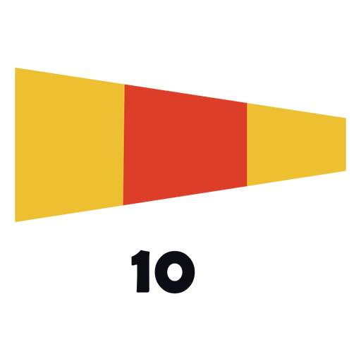 Sinalização marítima internacional bandeira 10 plana Desenho PNG