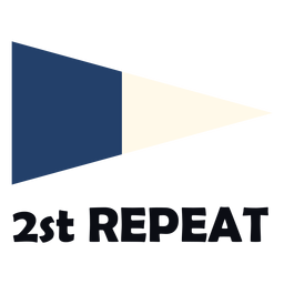 Bandera de señal marítima internacional 2 repetición plana Diseño PNG