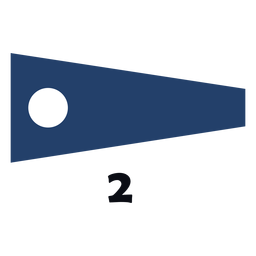 Bandera de señal marítima internacional 2 plana