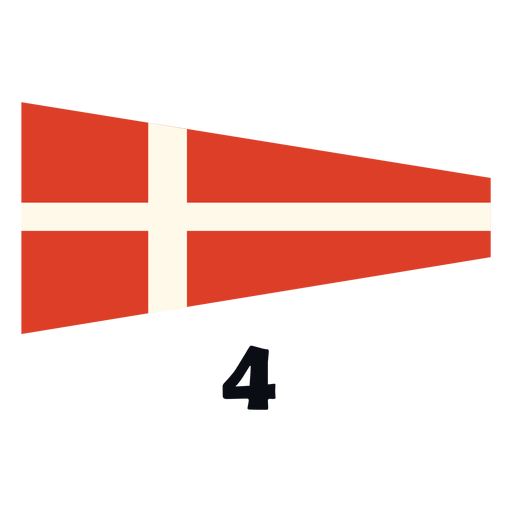 Sinalização marítima internacional bandeira 4 plana Desenho PNG