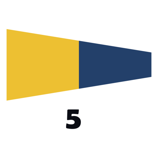 Sinalização marítima internacional bandeira 5 plana Desenho PNG
