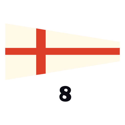 Sinalização marítima internacional bandeira 8 plana Desenho PNG