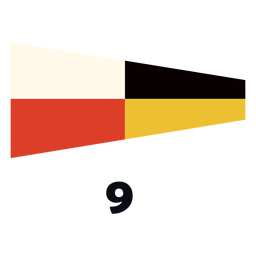 Bandera de señal marítima internacional 9 plana