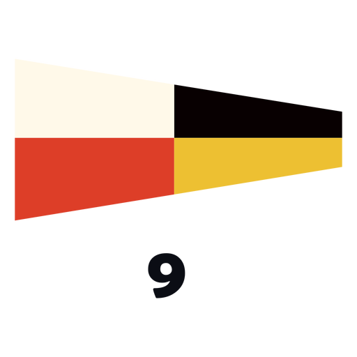 Bandera de señal marítima internacional 9 plana Diseño PNG